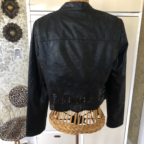 INC Light Faux Leather Jacket Cutout Sz L - Picture 4 of 7
